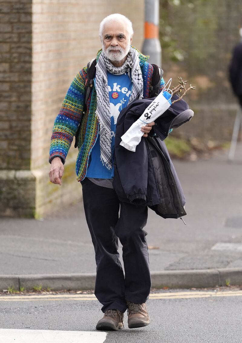 Rajan Naidu arrives at Salisbury Crown Court ahead of his court appearance