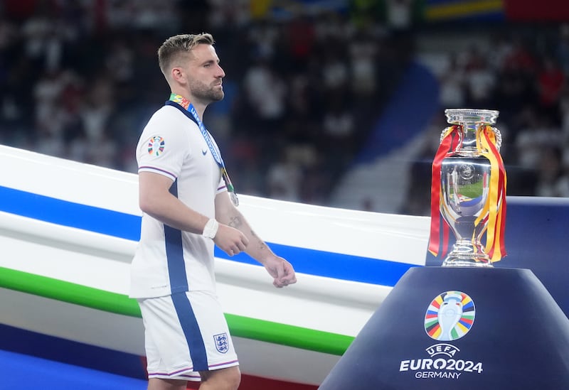 Luke Shaw played in the Euro 2024 final defeat by Spain