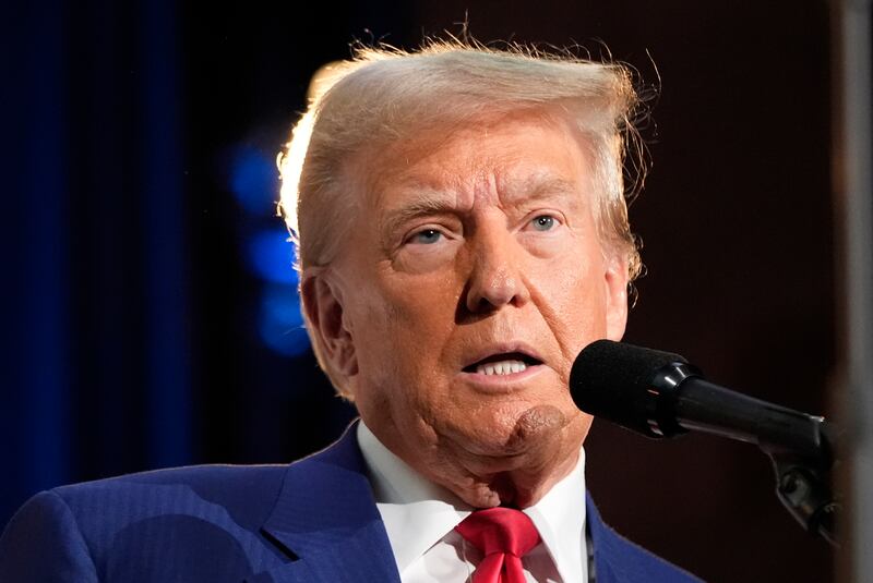 Republican presidential nominee former President Donald Trump speaks during a campaign event. (AP Photo/Alex Brandon)