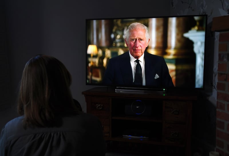 The King makes his first televised address to the nation as the new monarch