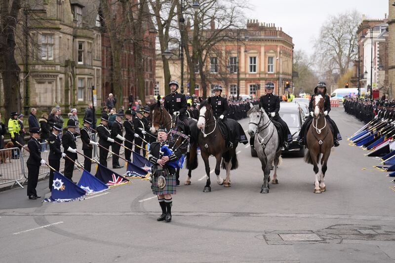 The funeral cortege of Pc Rosie Prior arriving at York Minster