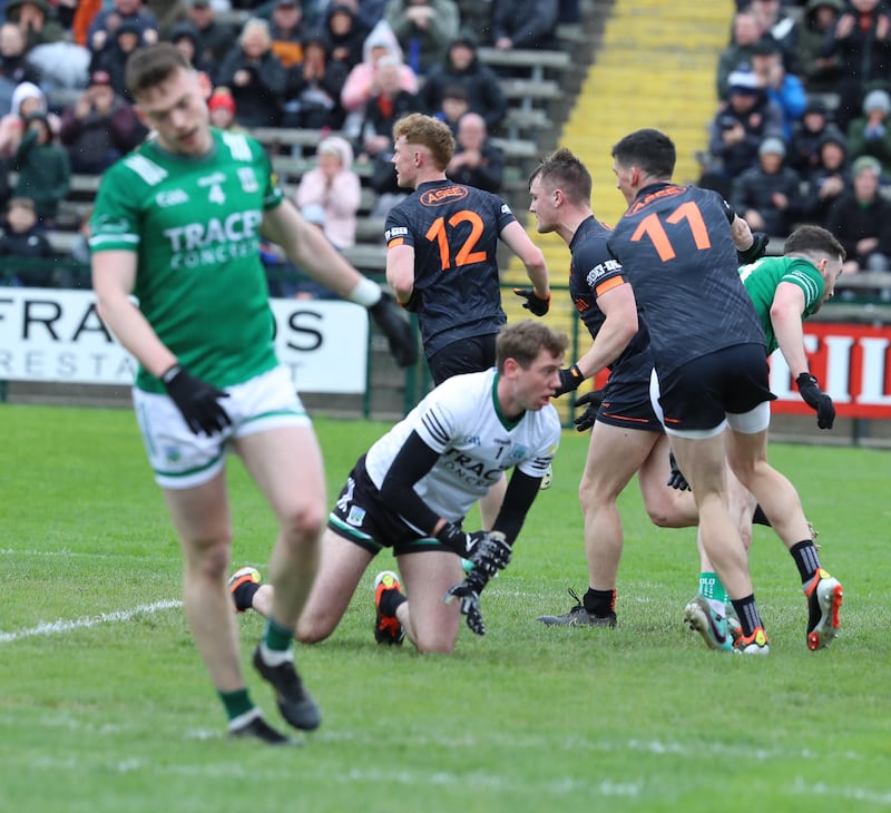 Conor Turbitt celebrates scoring the first Armagh's three first half goals during Sunday's Ulster Championship win over Fermanagh. Picture by Philip Walsh