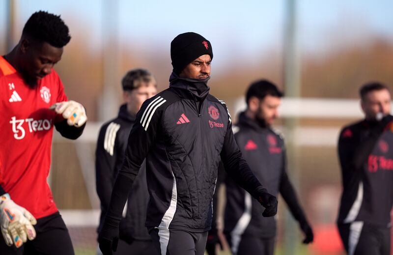 Marcus Rashford took part in training on Wednesday – but did not travel with the squad to Romania