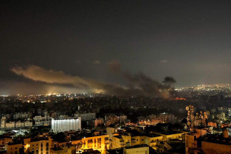 Smoke rises after Israeli airstrikes in Beirut (Bilal Hussein/AP)