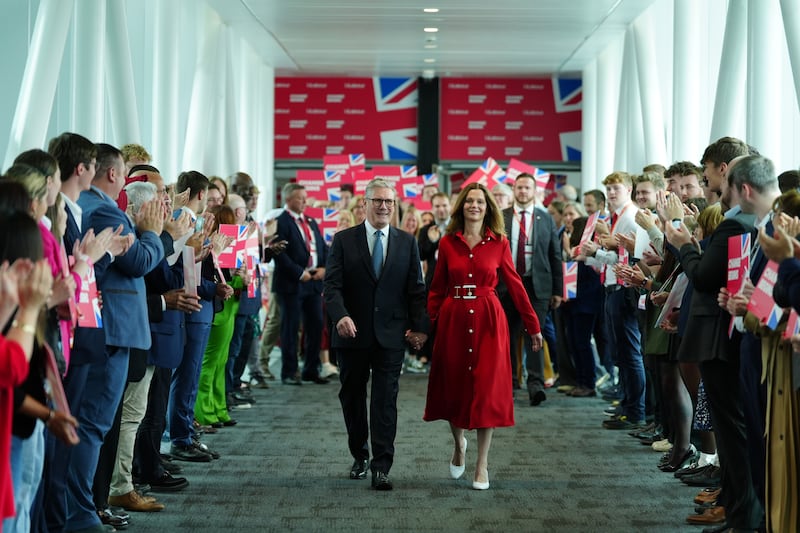 Prime Minister Sir Keir Starmer and his wife, Lady Victoria arrive ahead of his keynote speech