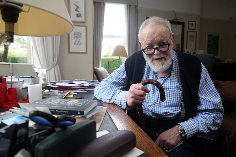 Writer Michael Longley pictured at home in South Belfast. PICTURE: MAL MCCANN