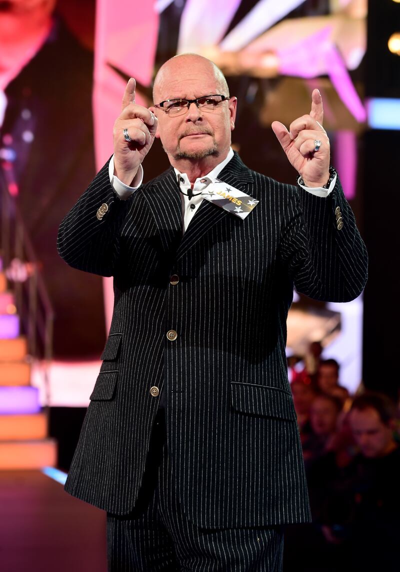 James Whale is seen entering the Celebrity Big Brother house in 2016