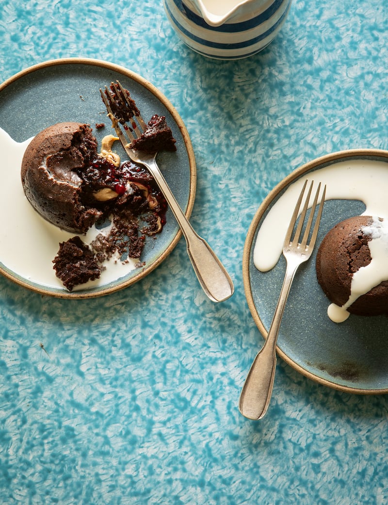 Chocolate and peanut butter puddings from The Hairy Bikers: Our Family Favourites