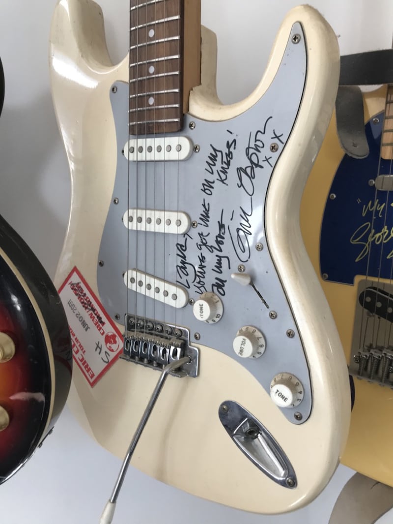 A guitar signed by Eric Clapton is also being sold next week (Chippenham Auction Rooms/PA)