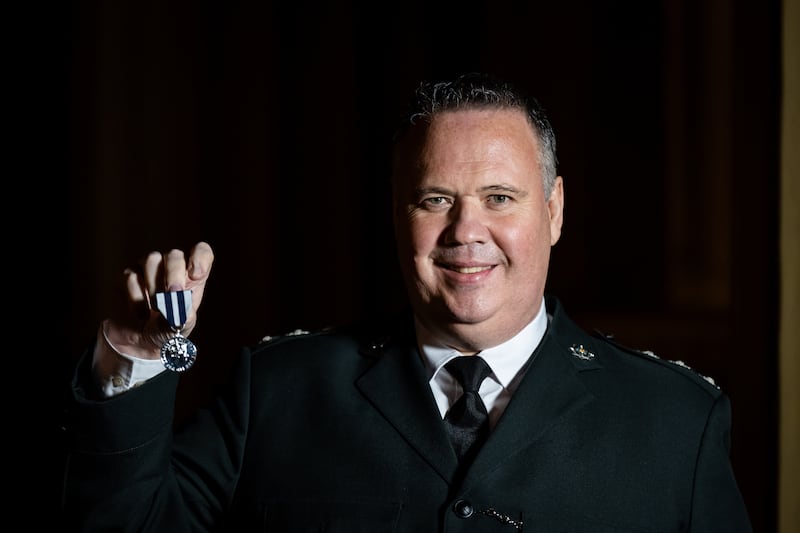 John Caldwell, Detective Chief Inspector, Police Service of Northern Ireland (PSNI) after being decorated with the King’s Police Medal