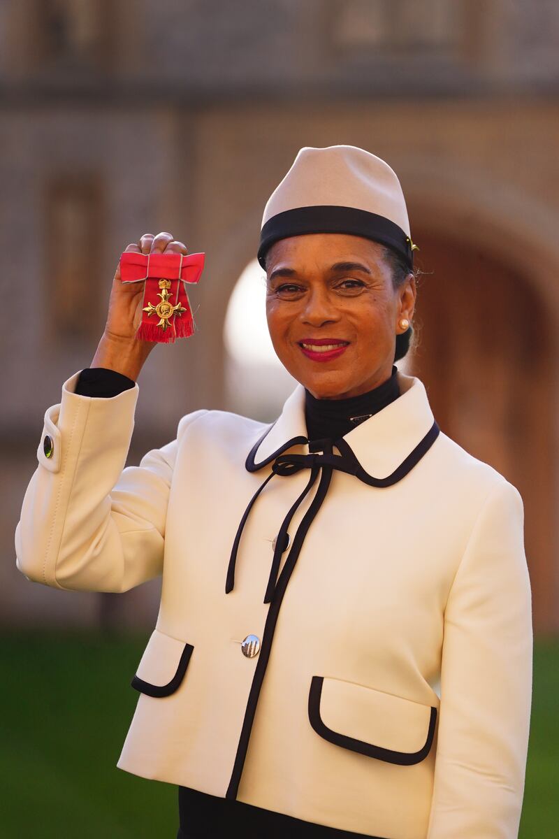 Singer and actress Pauline Black with her OBE