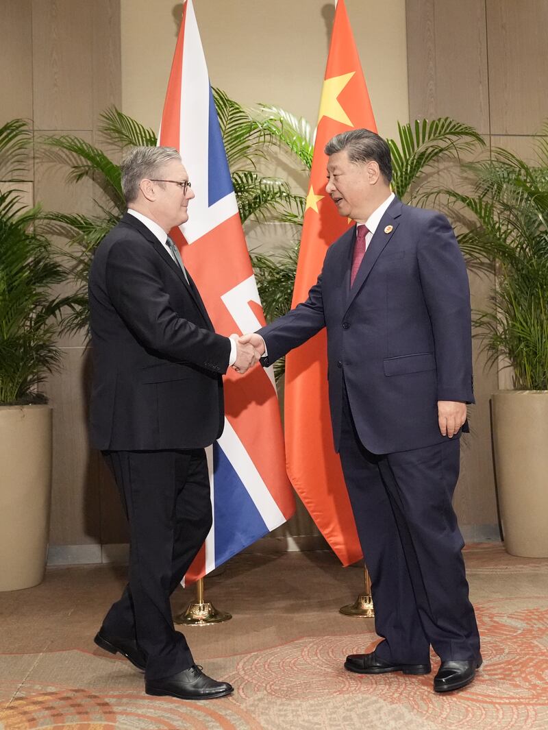 Sir Keir Starmer during a bilateral meeting with President Xi Jinping of China while attending the G20 summit in Brazil