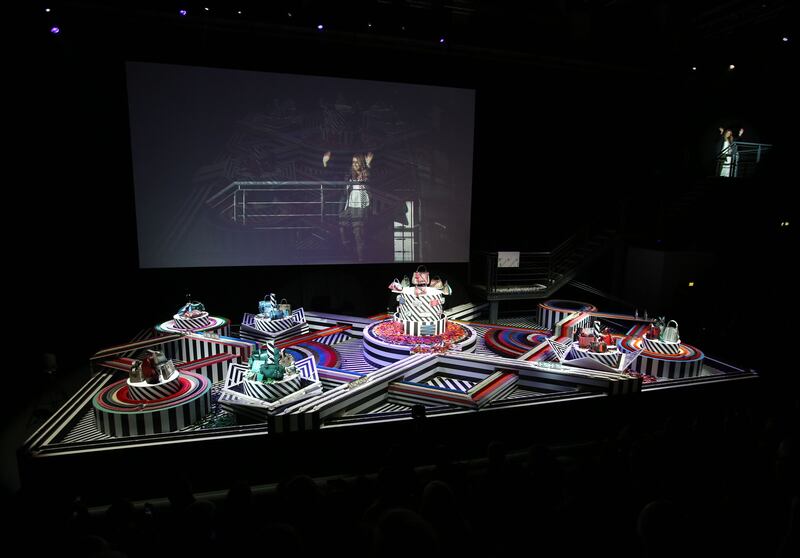 Hindmarch’s 2016 collection showcased thousands of dominoes cascading to reveal pop-art bags