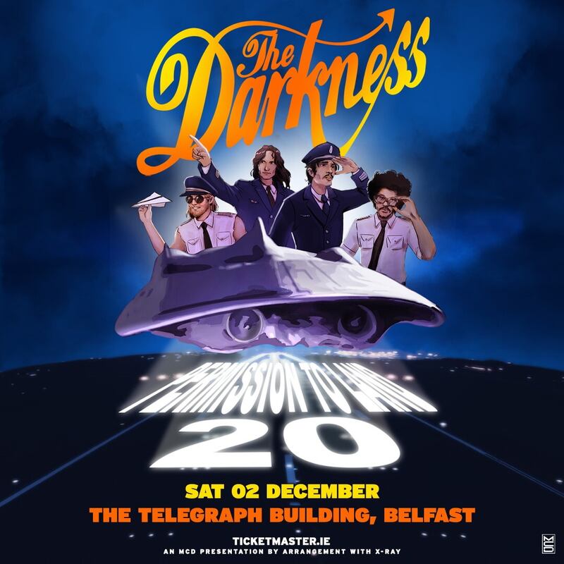 The Darkness will play The Telegraph Building in Belfast on December 2