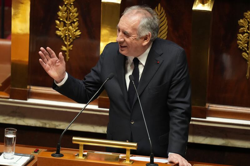 French Prime Minister Francois Bayrou delivers a general policy speech (Thibault Camus/AP)