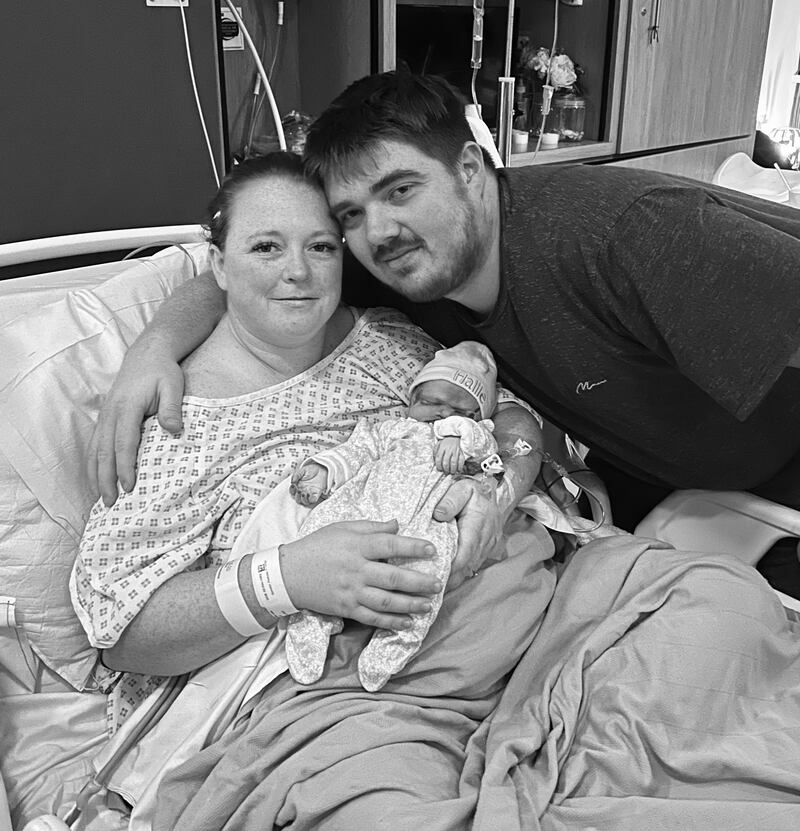 Lexi Peters and Sean Chamberlain with their stillborn daughter Hallie