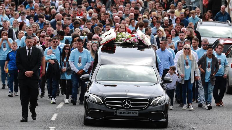 The funeral procession of Kiea McCann (Liam McBurney/PA)