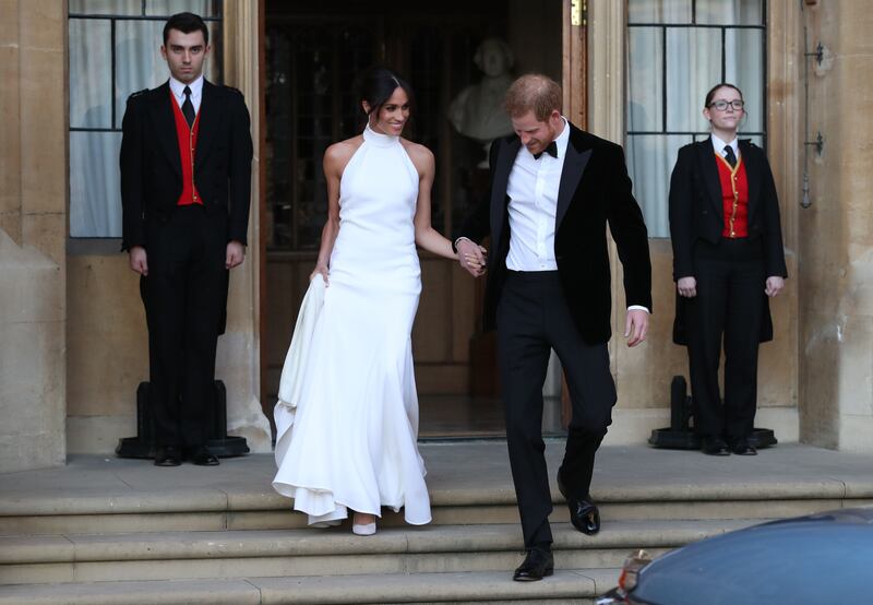 Meghan, Duchess of Sussex, wore a halter-neck Stella McCartney dress for her second wedding dress