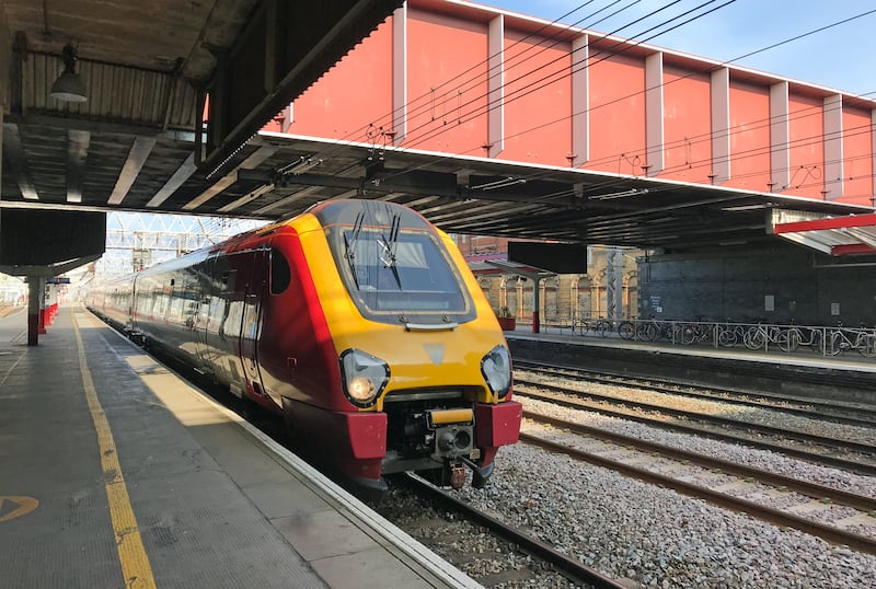 A train at Crewe Station