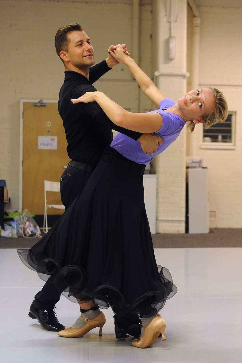 Rachel Riley and Pasha Kovalev rehearsing their waltz in 2013