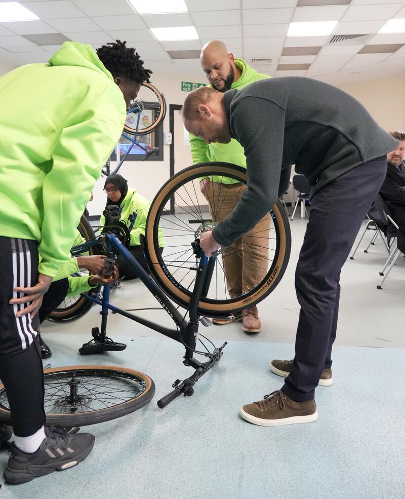 The Prince of Wales worked on a bike