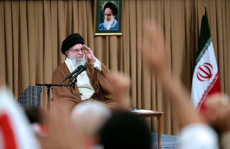 Supreme Leader Ayatollah Ali Khamenei called for a death sentence for Israeli leaders (Office of the Iranian Supreme Leader via AP)