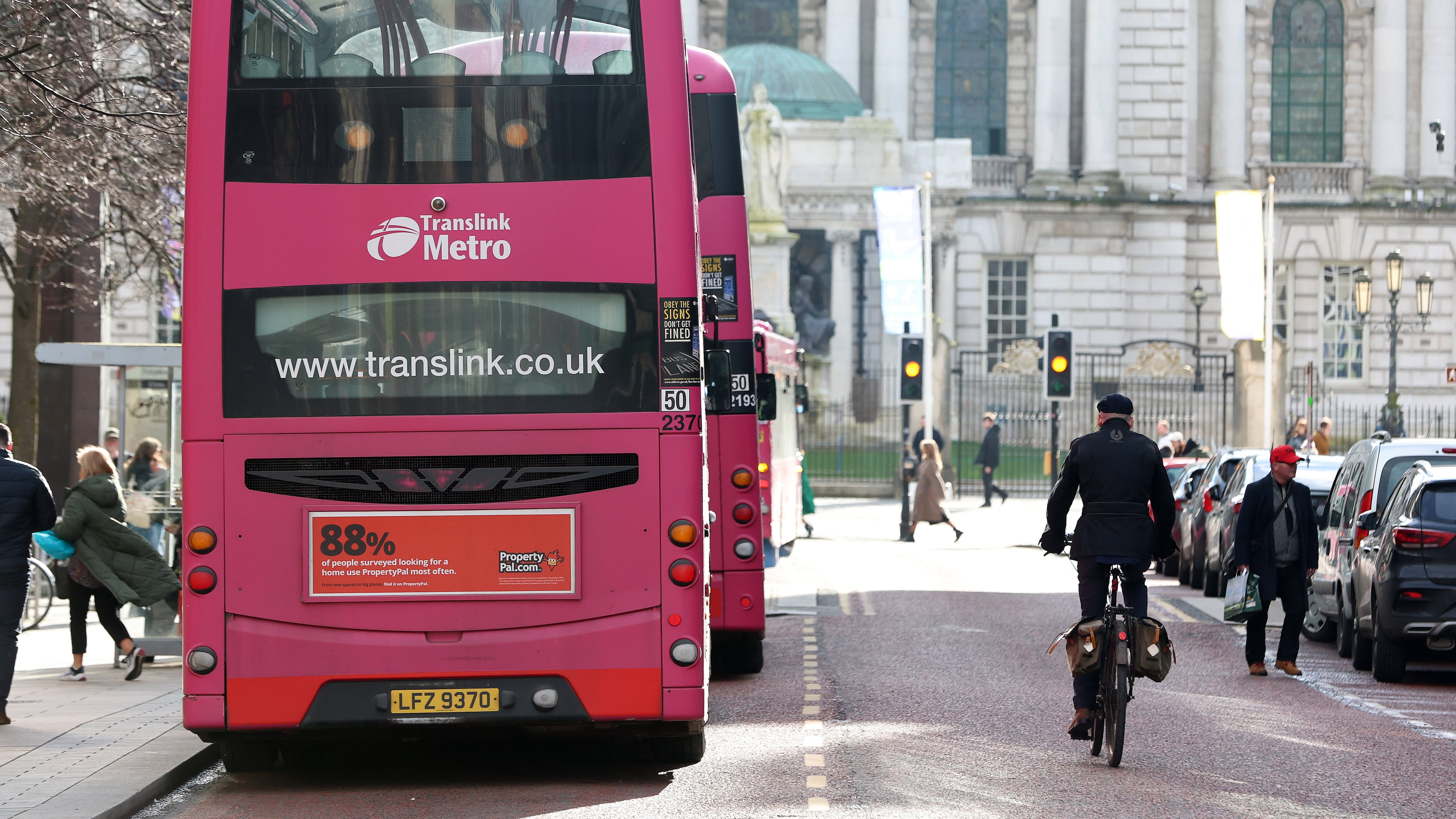 Buses in Belfast as a three-day strike action set to go ahead next week after public transport unions reject 5% offer. PICTURE: MAL MCCANN