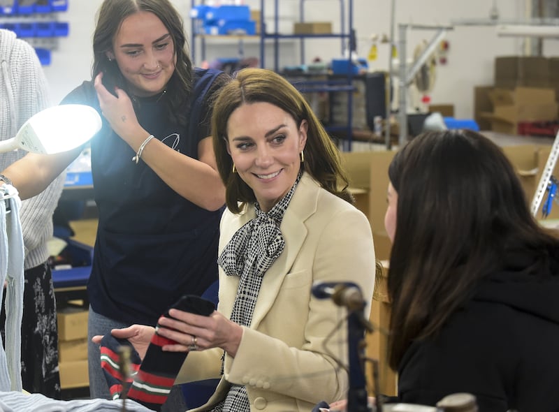 The Princess of Wales meets members of the production team