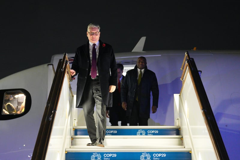 Prime Minister Sir Keir Starmer and Foreign Secretary David Lammy arrive in Baku