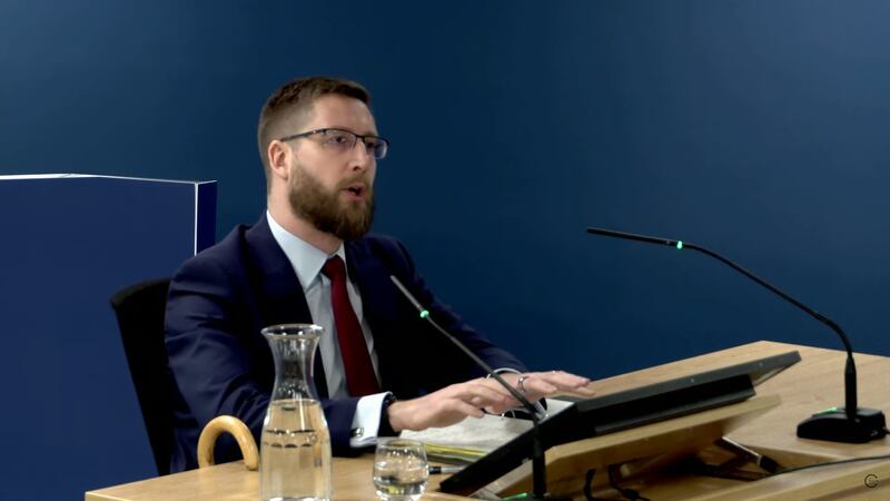 Simon Case giving evidence at the inquiry