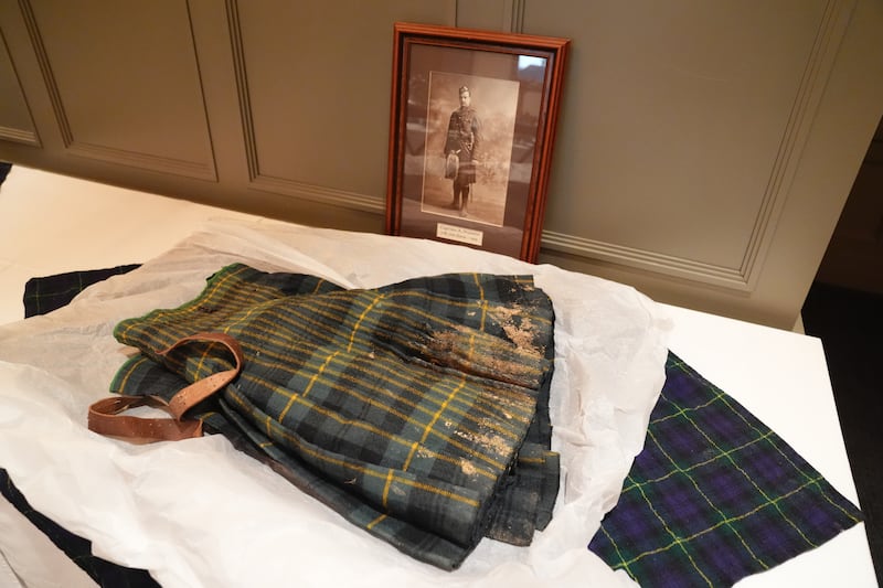 Captain Alexander Manson was wounded in the Battle of the Somme and his family have kept his kilt untouched