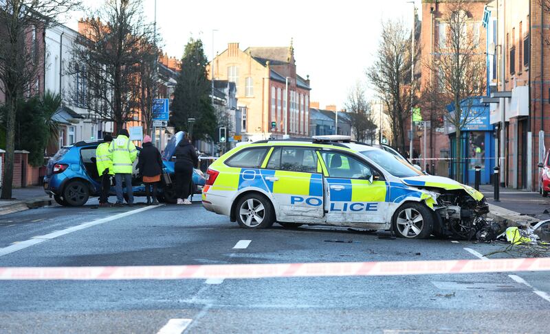 Police and other emergency services are currently at the scene of a two-vehicle road traffic collision on the Albertbridge Road, east Belfast. The road is closed at its junctions with Vicarage Street and Templemore Street. Please avoid the area and seek an alternative route for your journey.
PICTURE: COLM LENAGHAN