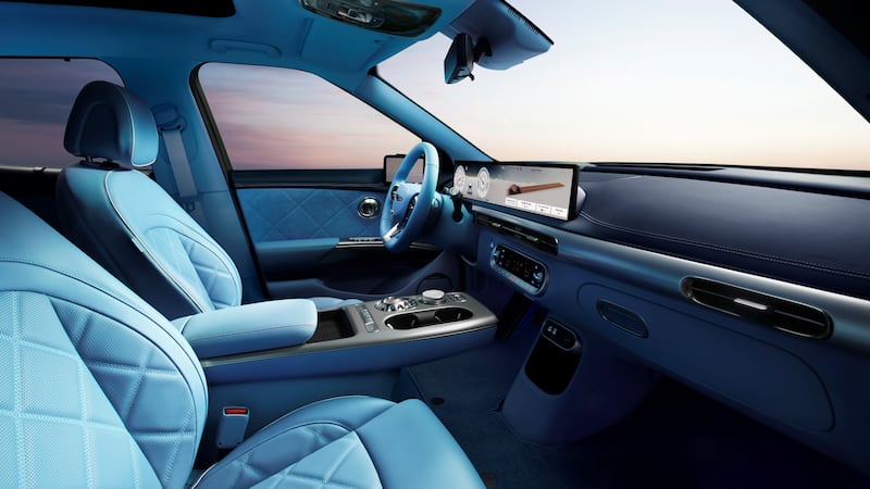 Inside utilises a 27-inch connected car integrated cockpit. (Genesis)