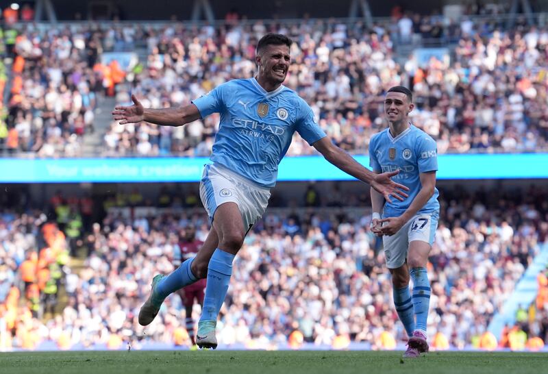 Rodri celebrates scoring City’s third