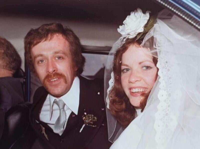Frank Loughran with his wife Nuala on their wedding day