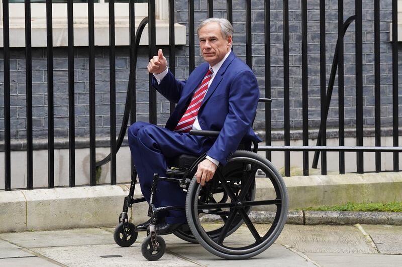 The governor gave a thumbs up when he arrived in Downing Street