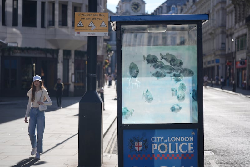 The new artwork in the City of London has sparked speculation that it could be the latest Banksy