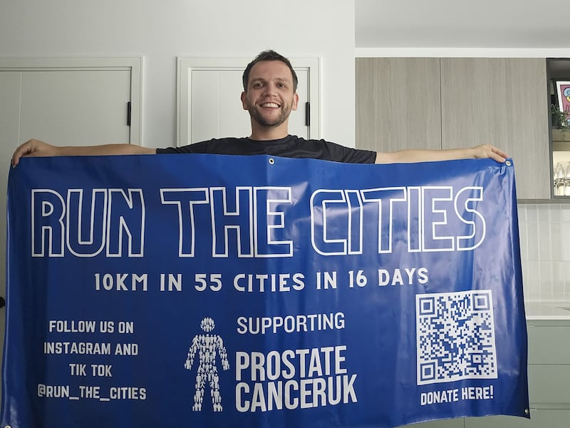 Tom Vosper’s fundraising challenge, which he named Run The Cities, aims to raise £10,000 for Prostate Cancer UK (Tom Vosper)