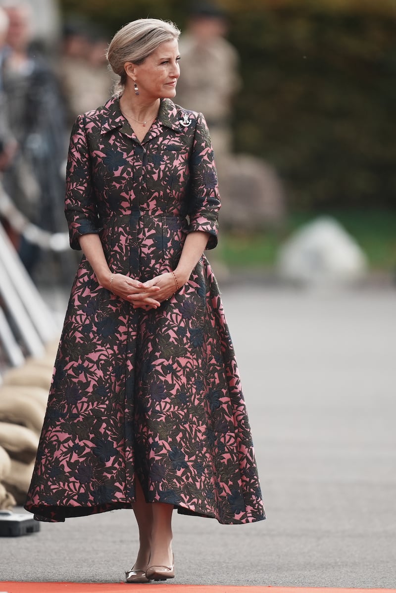 Sophie wore winter florals in an Erdem dress last year