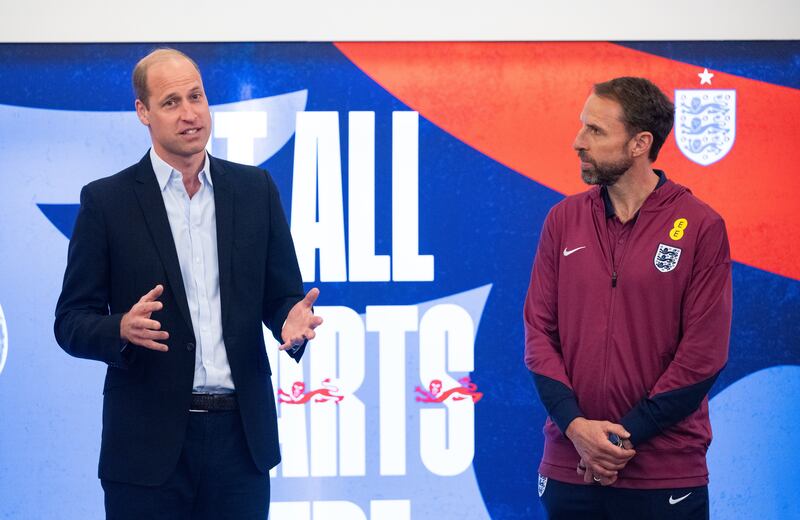 The Prince of Wales with then-England manager Gareth Southgate ahead of Euro 2024