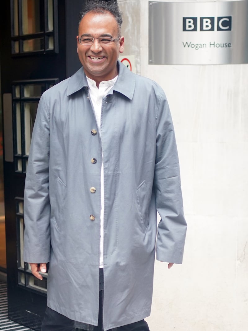 Krishnan Guru-Murthy outside Wogan House in London