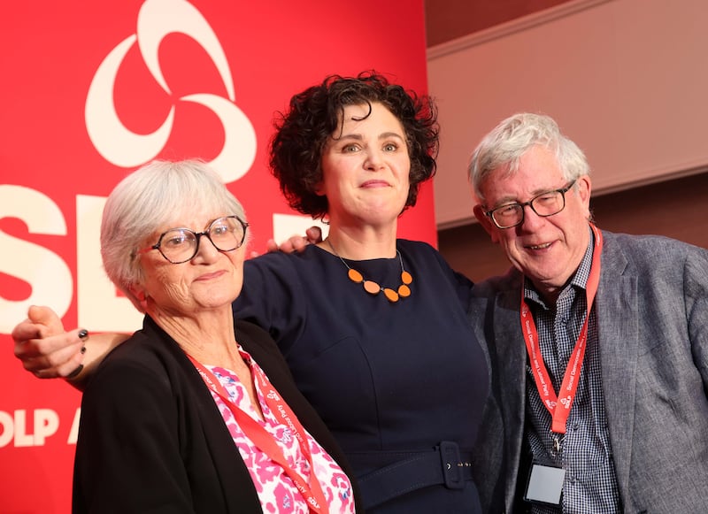 New SDLP Leader Claire Hanna's during  her first  speech at the SDLP annual conference on Saturday at The Crowne Plaza in Belfast.
PICTURE COLM LENAGHAN