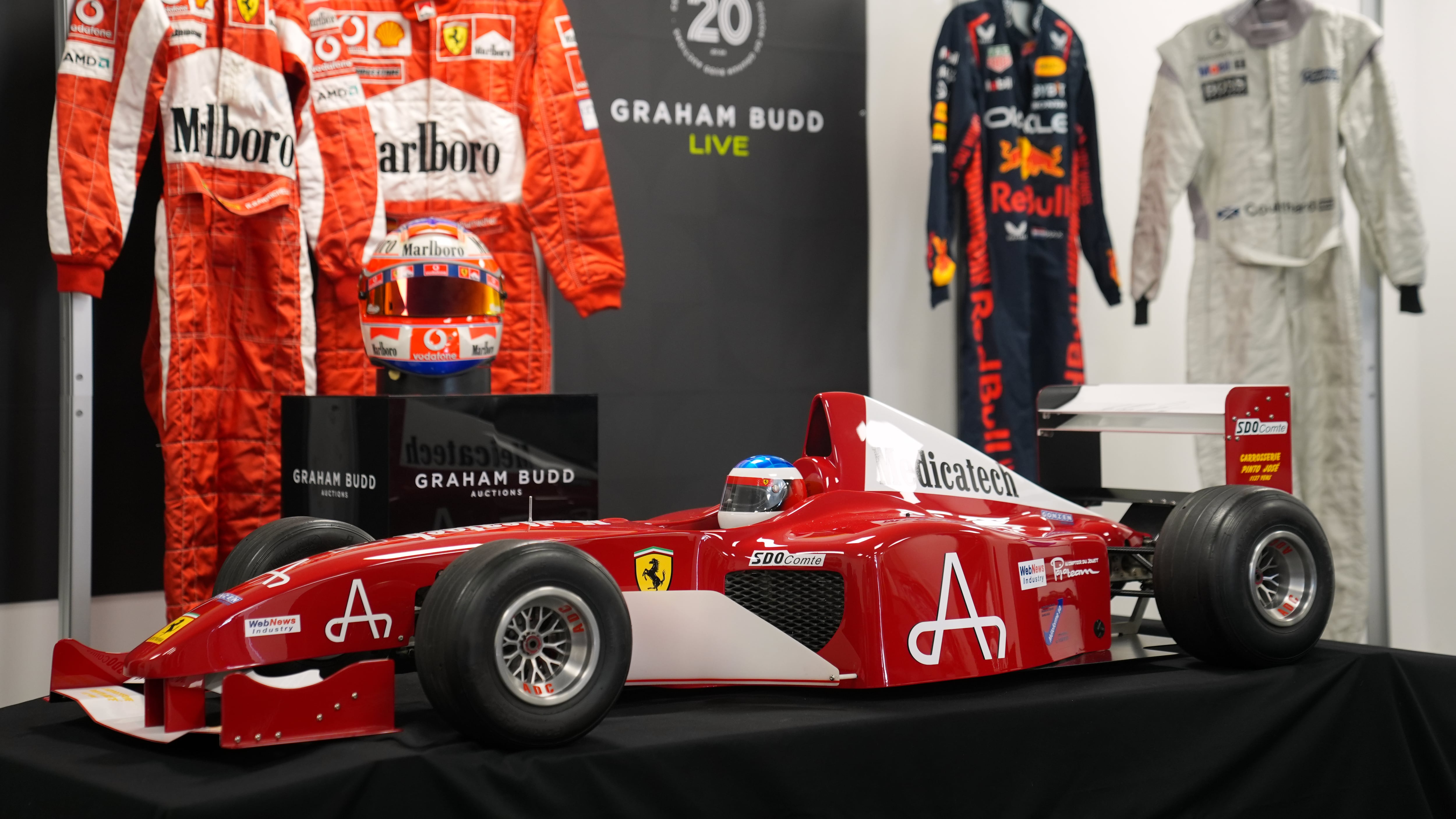 The remote-controlled replica of Michael Schumacher’s Ferrari F2002 is going under the hammer at Silverstone ahead of the British Grand Prix