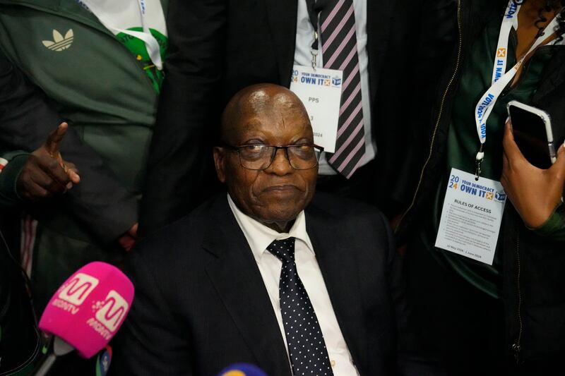 Former president Jacob Zuma’s MK Party has refused to join the unity government (Themba Hadebe/AP)