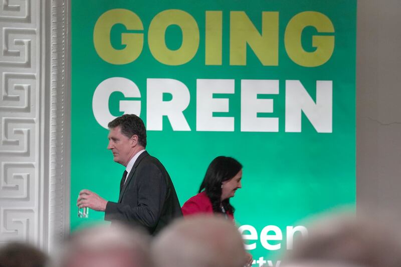 Green Party leader Eamon Ryan with deputy leader Catherine Martin