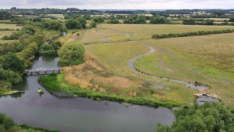 Floodplain restoration project at Duxford Old River site in Oxfordshire