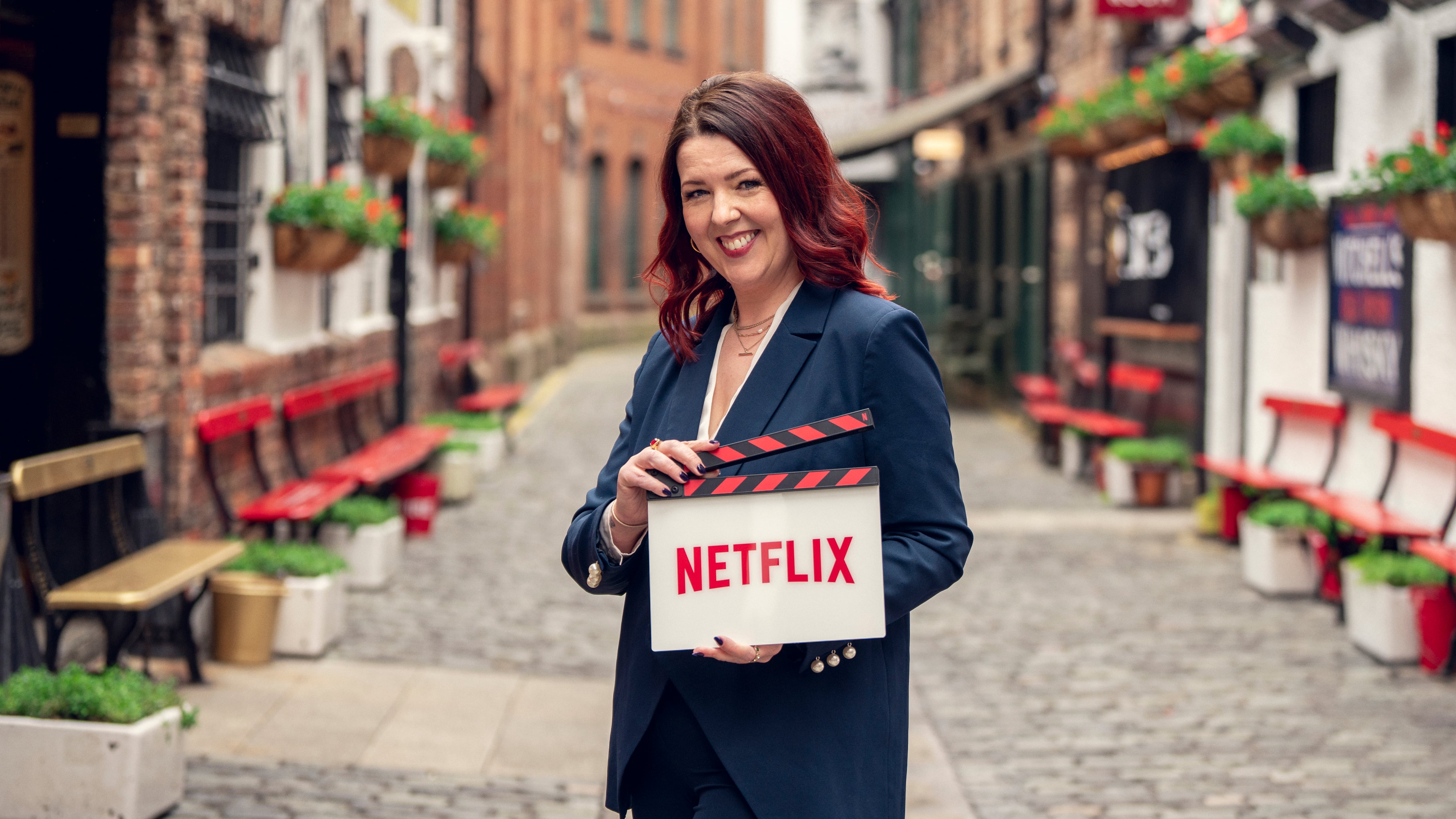 Derry Girls creator Lisa McGee outside the Duke of York in Belfast. PICTURE: NETFLIX