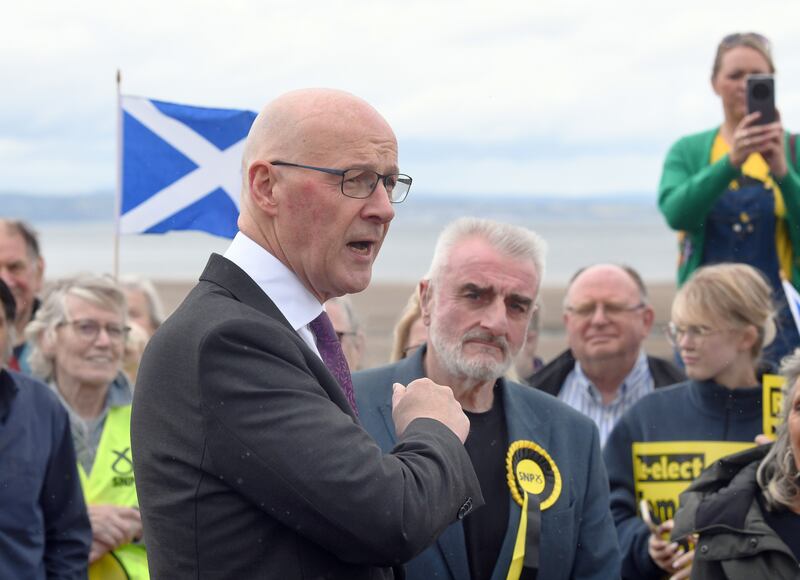 SNP Leader John Swinney on the campaign trail