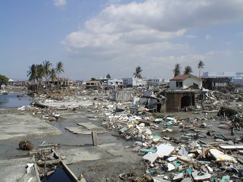 Handout picture of the aftermath of the Boxing Day tsunami in Banda Aceh. (ShelterBox)