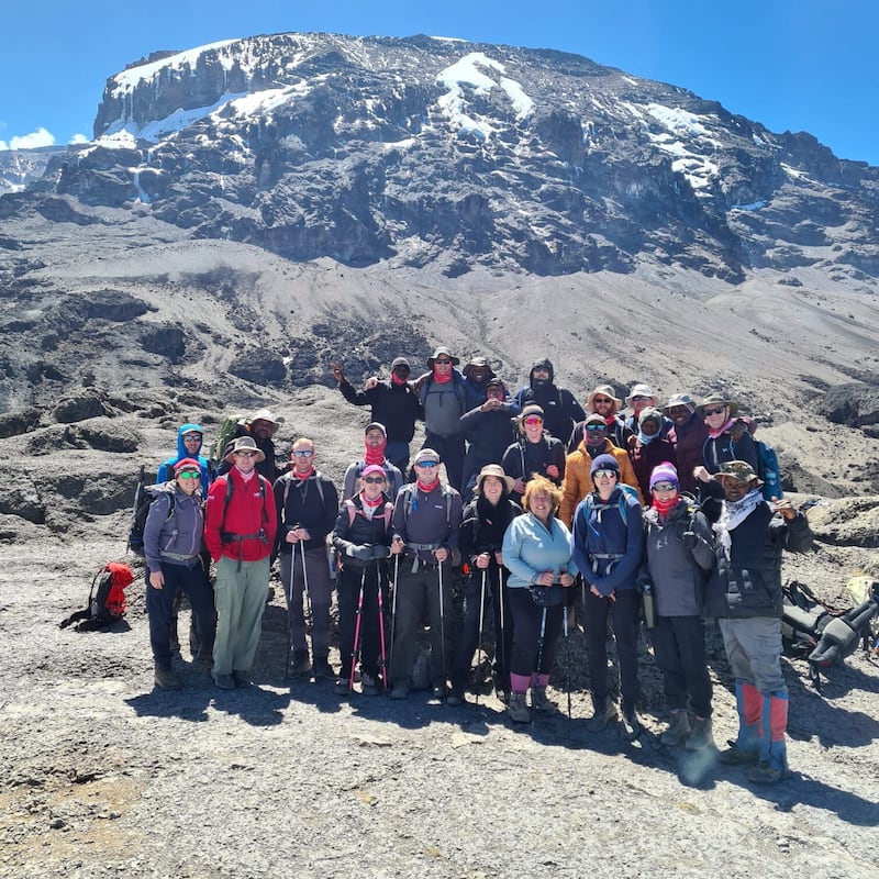 Conor Cleverley with his climbing group